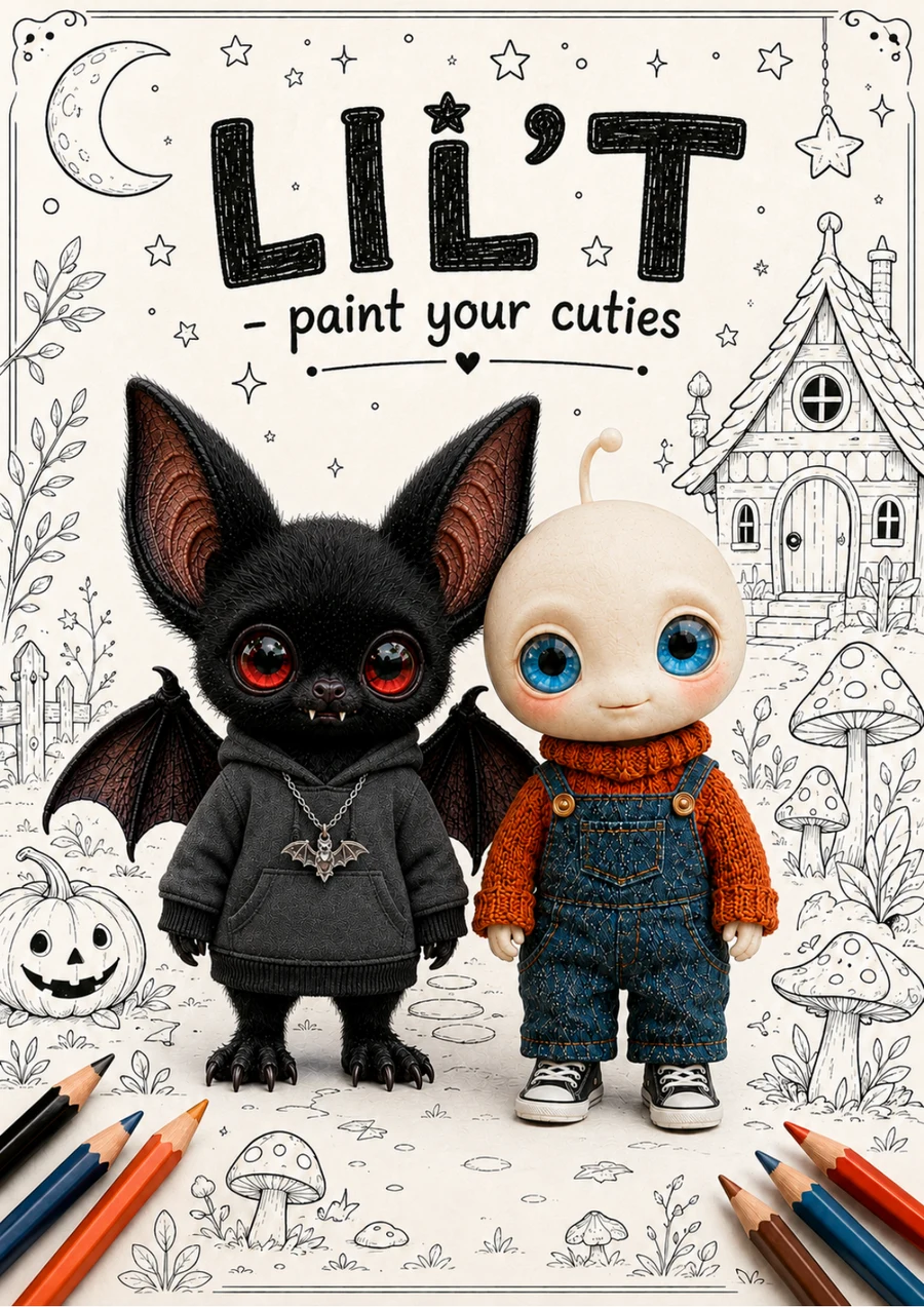 LIL'T paint your Cuties coloring book cover