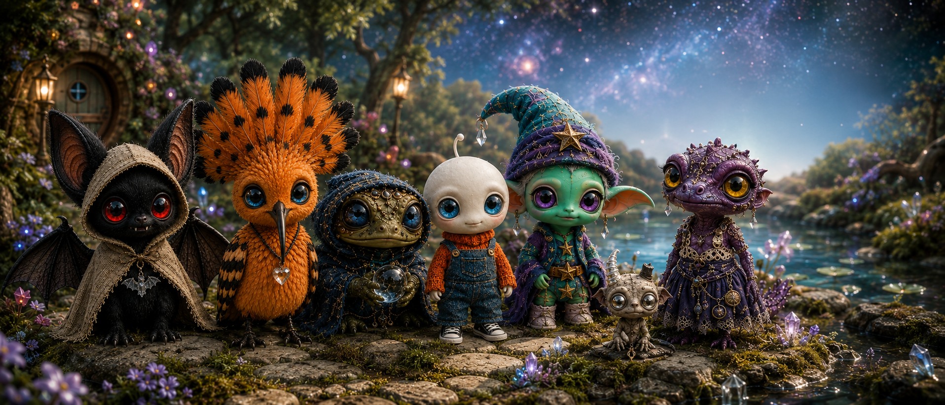 Alle LIL'T Cuties auf einer kosmischen Garteninsel